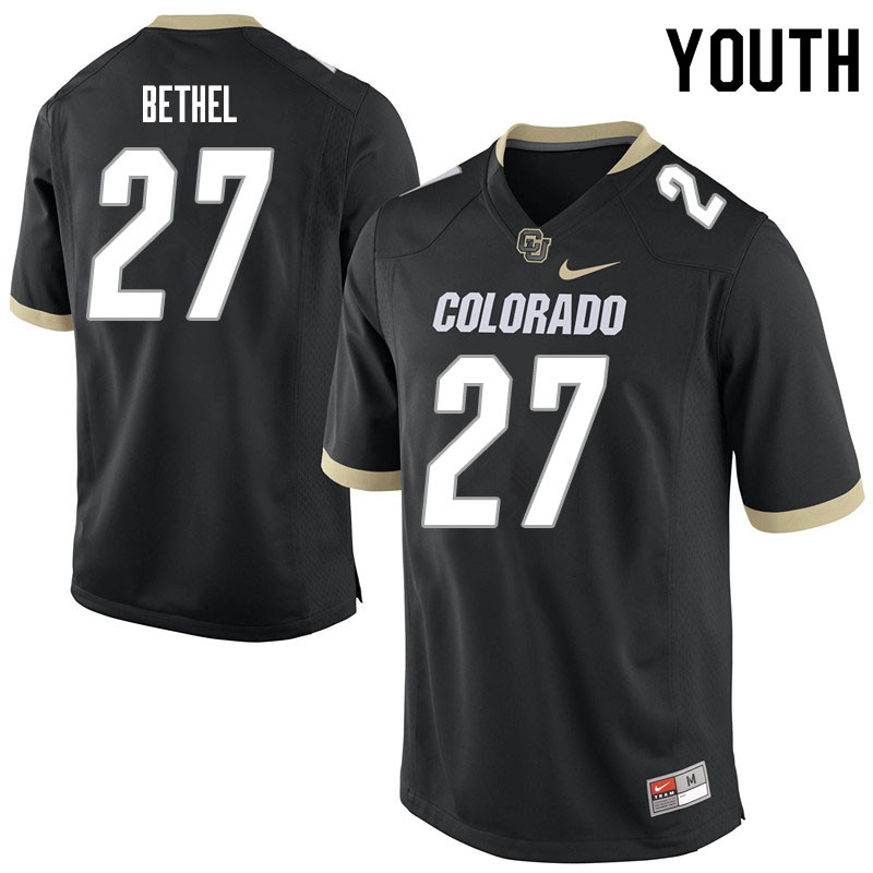 Youth #27 Nigel Bethel Colorado Buffaloes College Football Jerseys Sale-Black